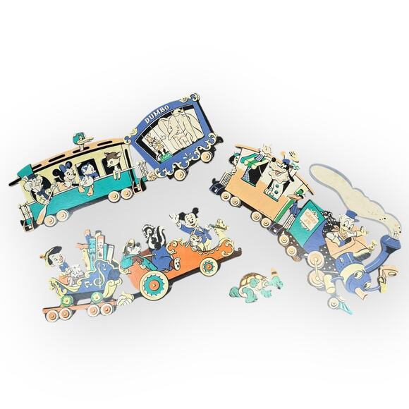 Vintage 1960's Walt Disney Wall Decor Train Mickey 4 PCs - Picture 2 of 12